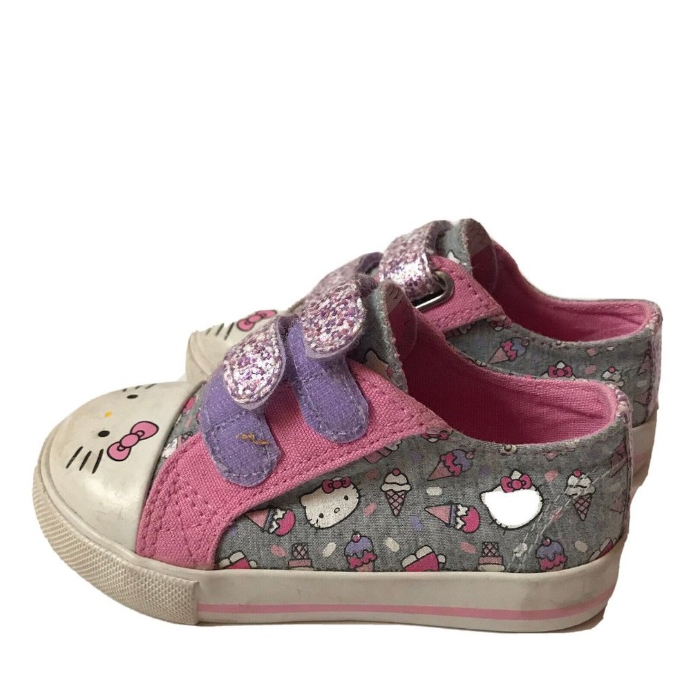 Sanrio Hello Kitty Lil Frosty Toddler Sneakers Grey Pink Glitter KA5273 Size 6M